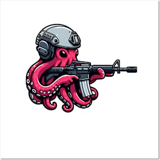 Tactical Octopus Adventure Tee: Where Intelligence Meets Style Posters and Art